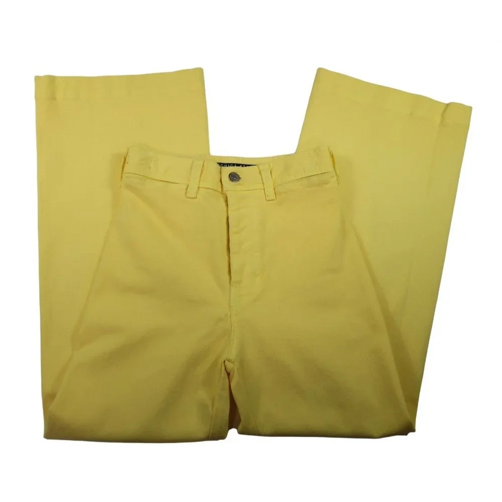Veronica Beard NWT Cynthia Yellow Jeans Gaucho Flare Pants 24 - Picture 3 of 5
